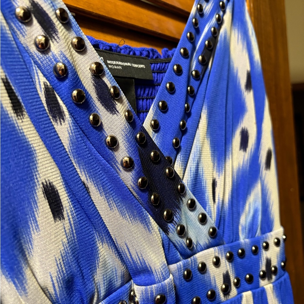 INC International Concepts Royal Blue Studded Dress